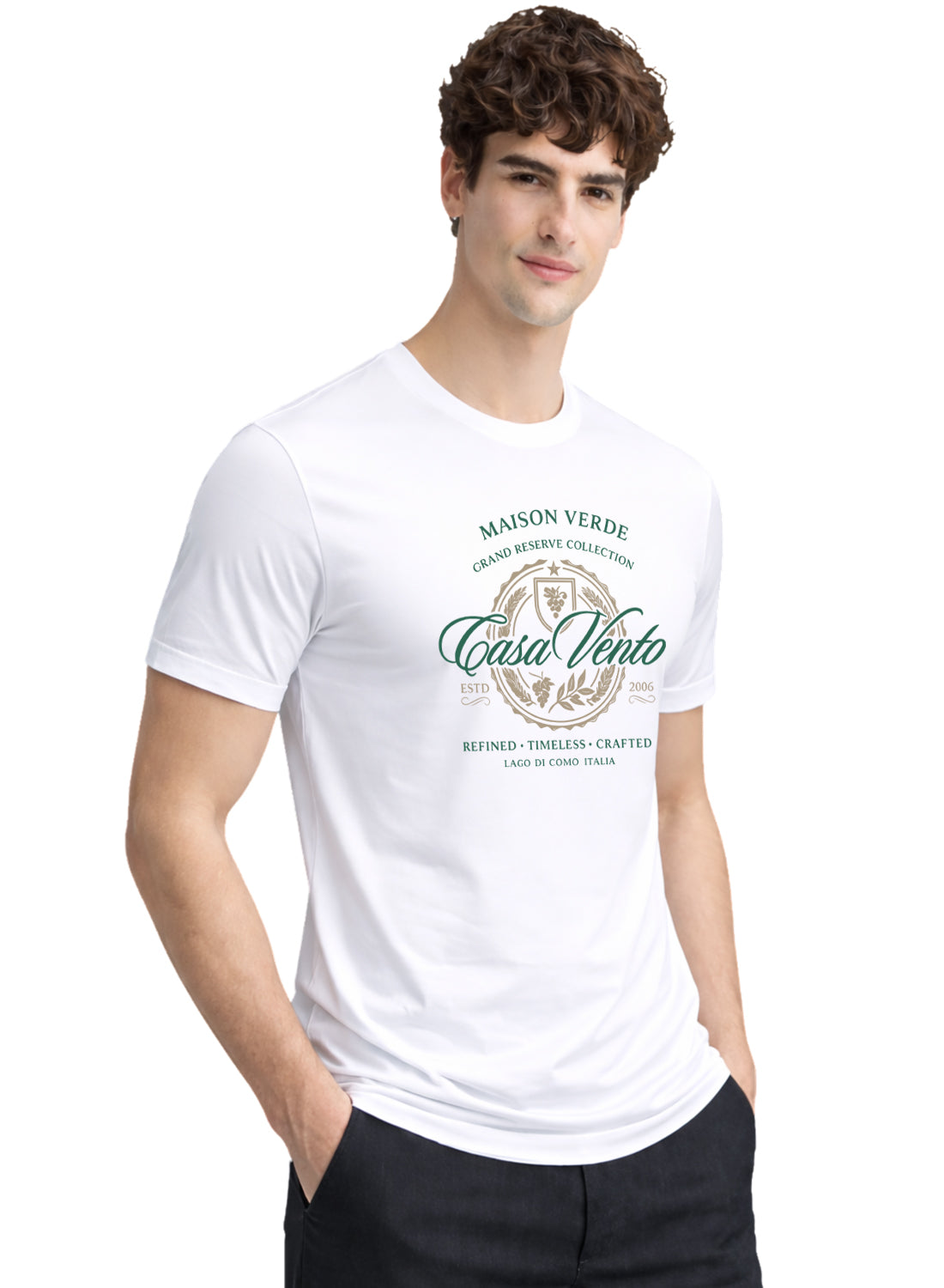 Men White Typography T-Shirt