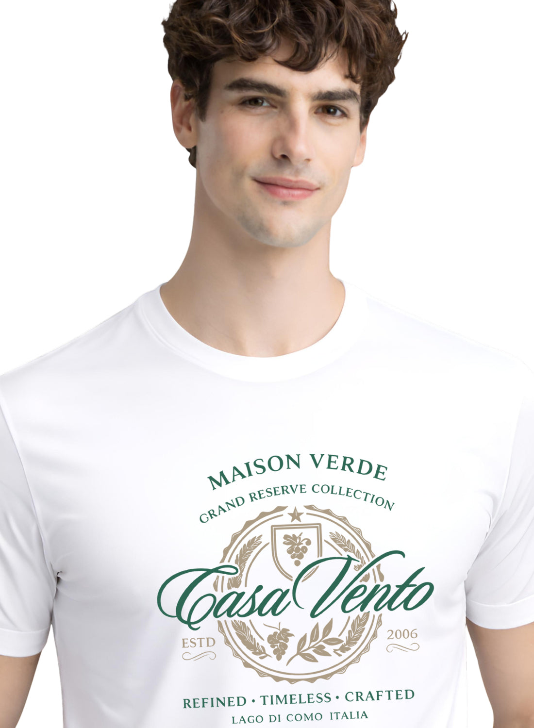 Men White Typography T-Shirt