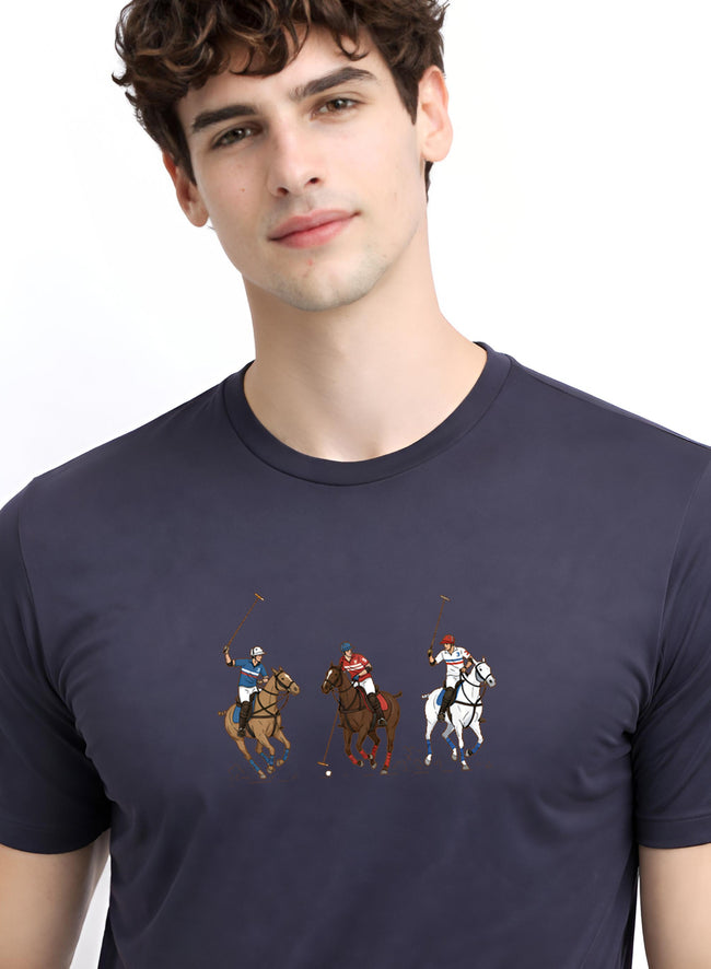 Men Grey Cotton Printed T-Shirt