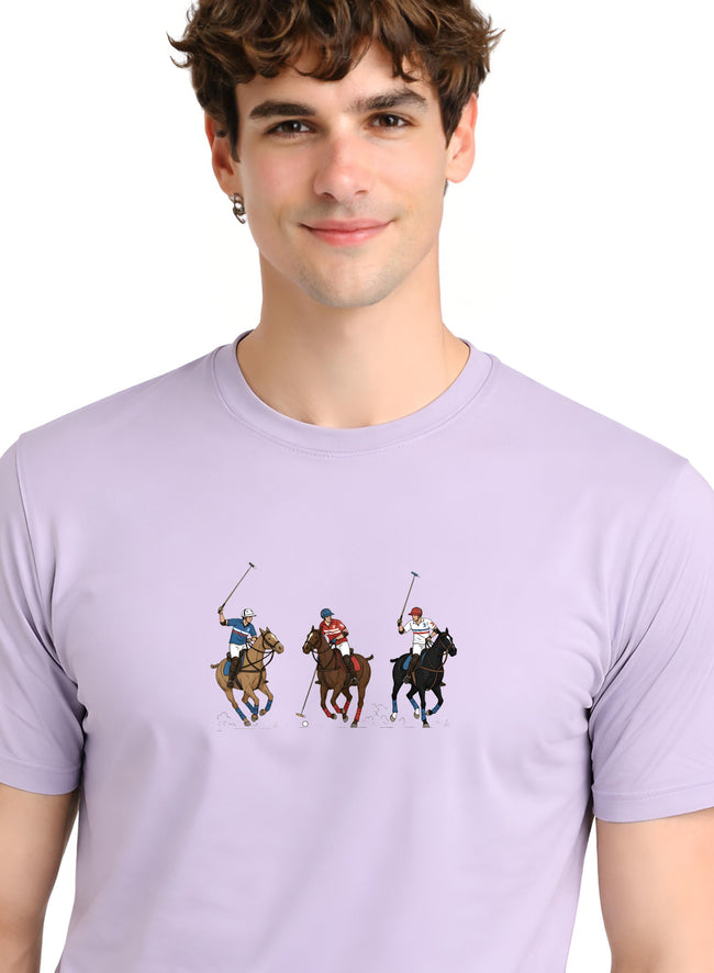 Men Grey Cotton Printed T-Shirt