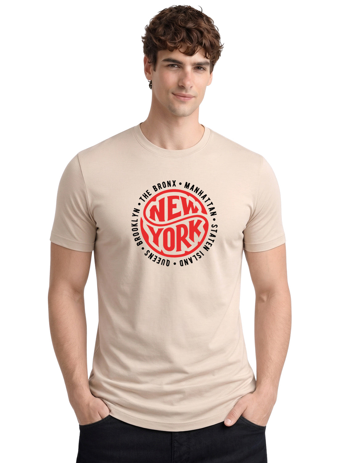 Men Beige Summer Tshirt