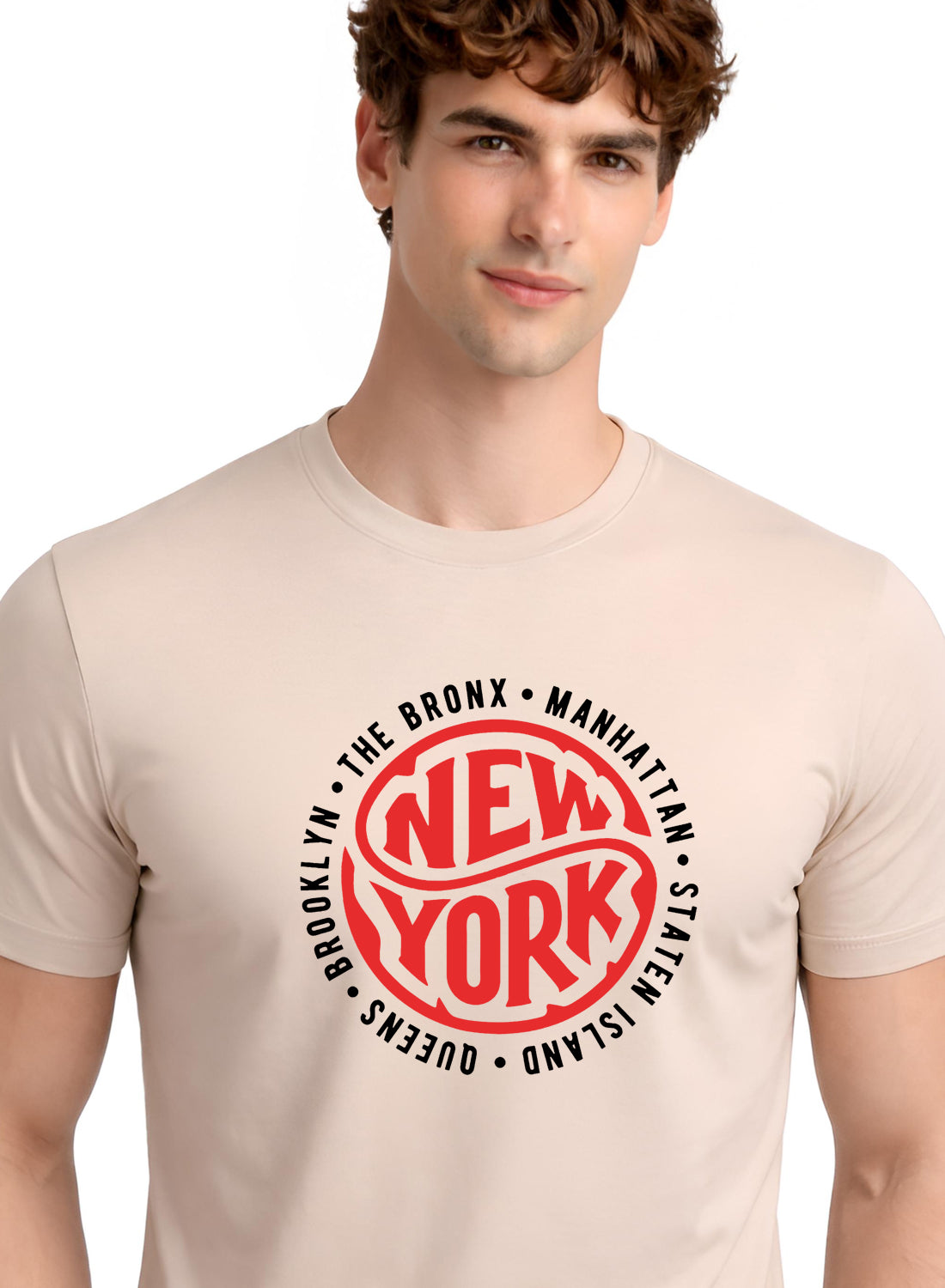 Men Beige Summer Tshirt