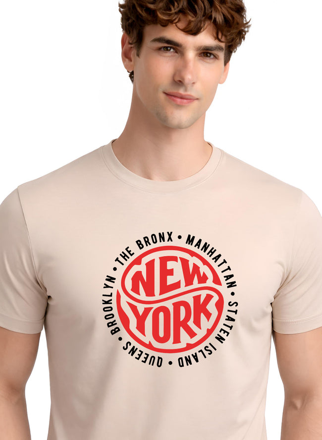 Men Beige Summer Tshirt