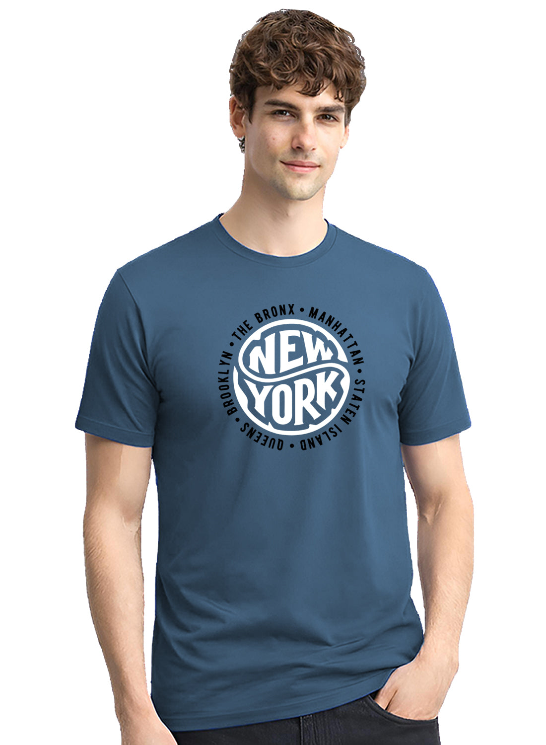 Men Blue Summer Tshirt