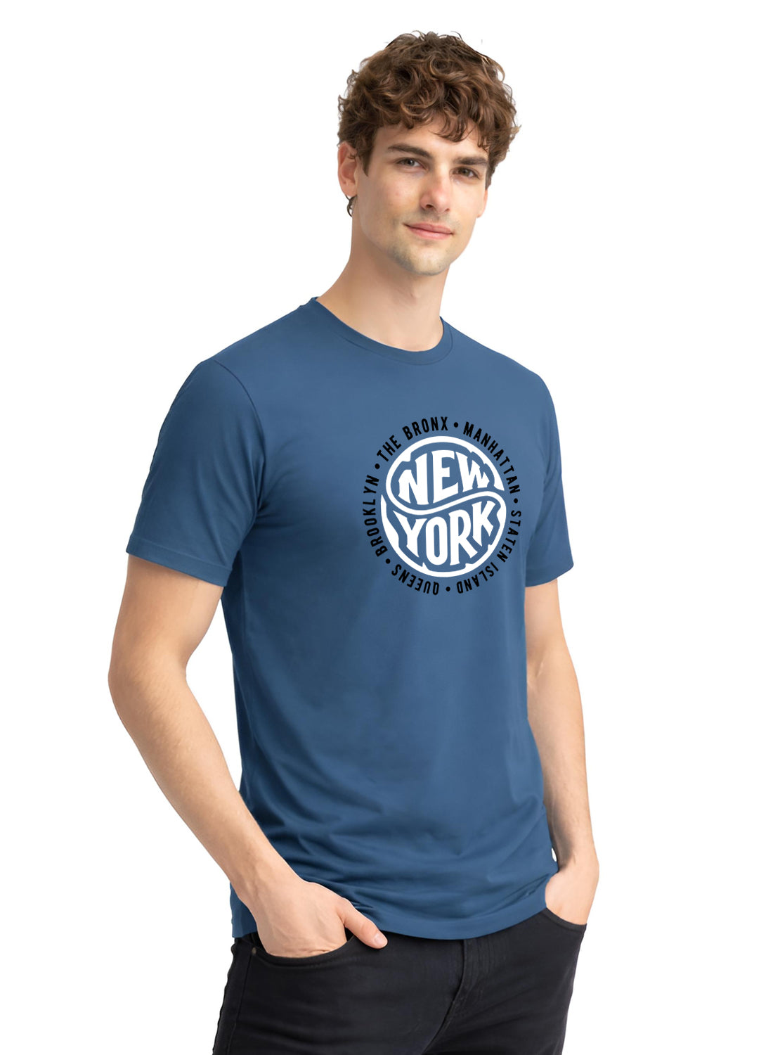 Men Blue Summer Tshirt
