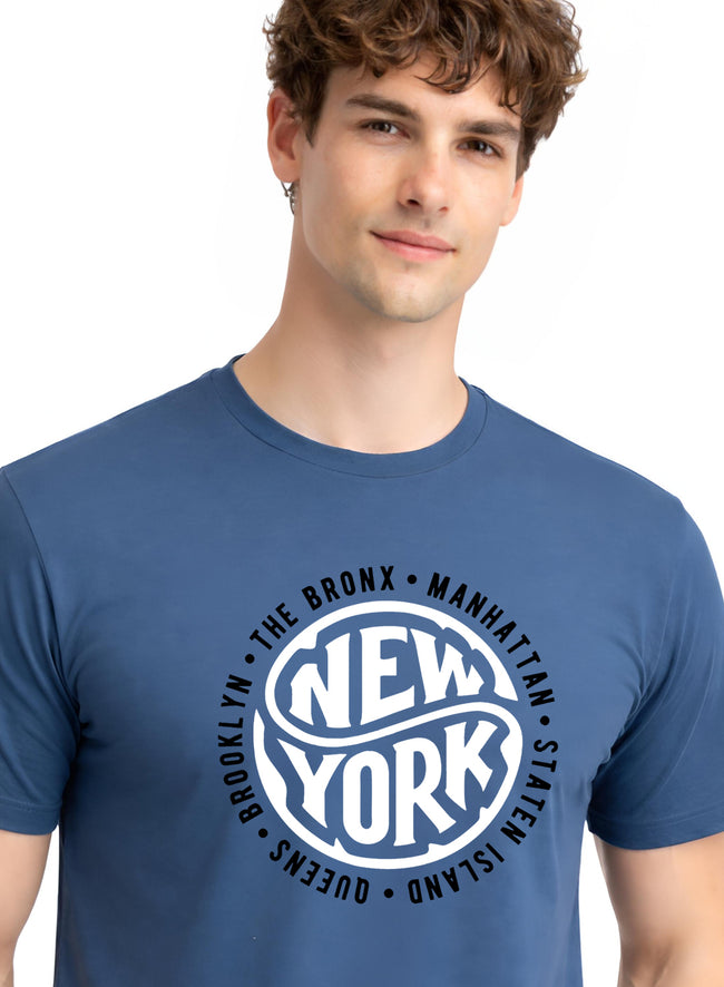 Men Blue Summer Tshirt