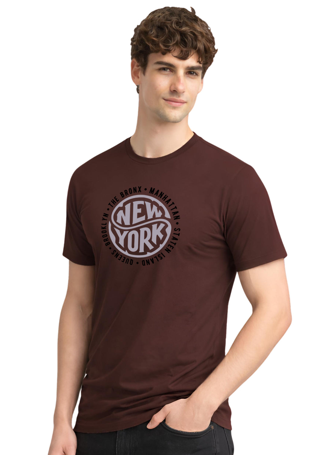 Men Brown Summer Tshirt