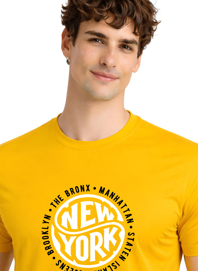 Men Mustard Summer Tshirt