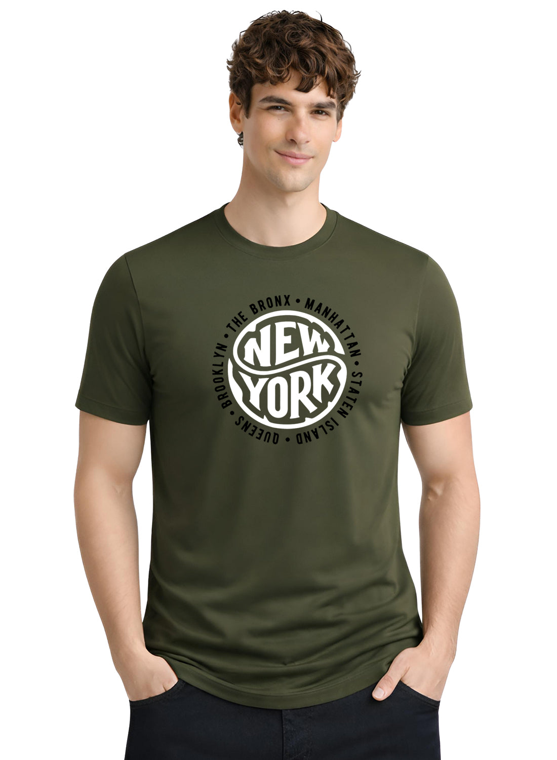 Men Olive Summer Tshirt