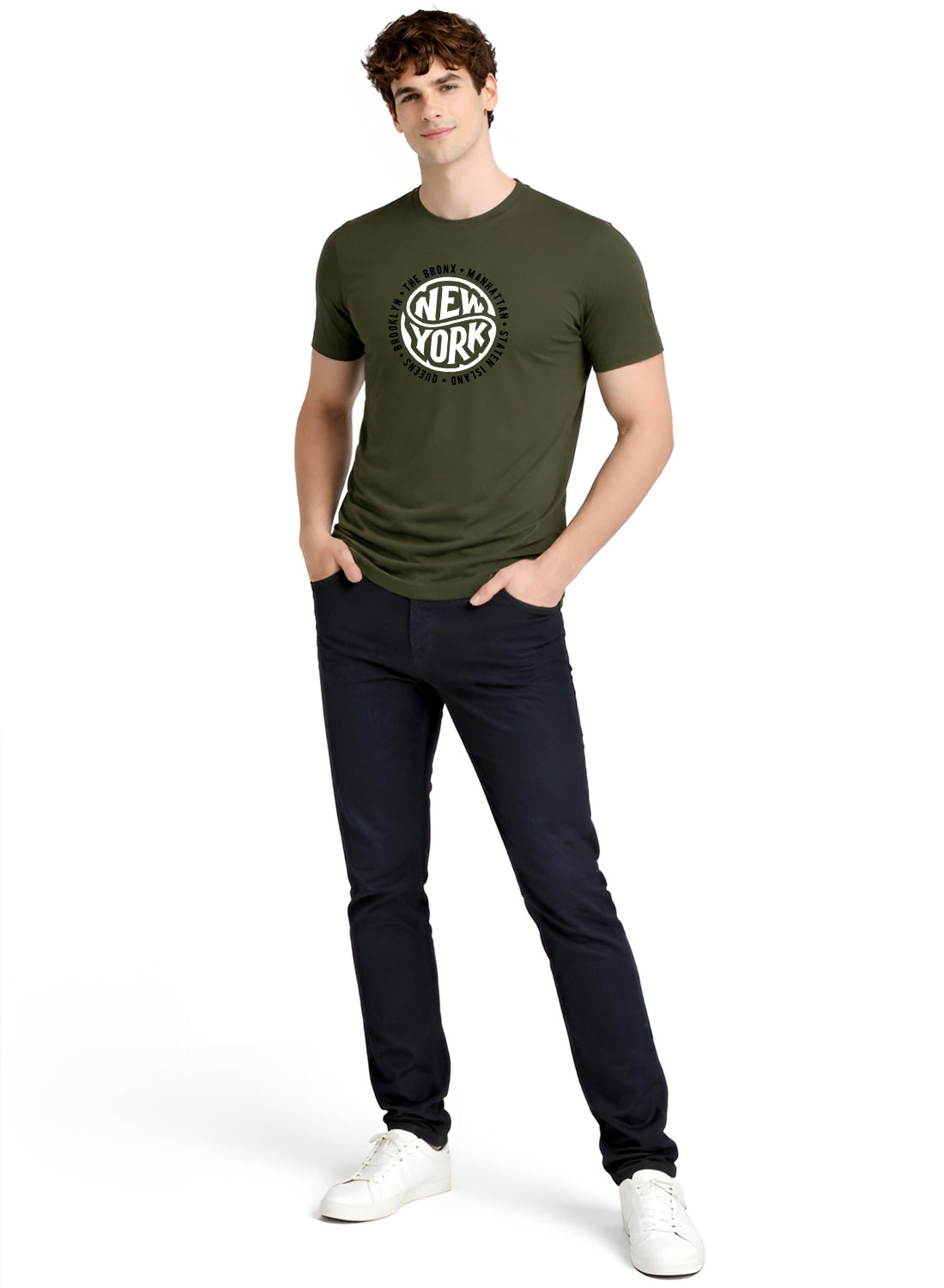 Men Olive Summer Tshirt