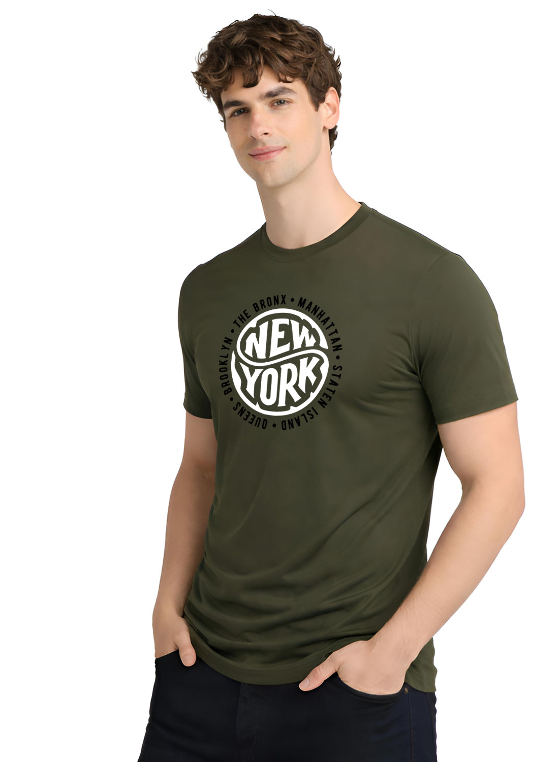 Men Olive Summer Tshirt