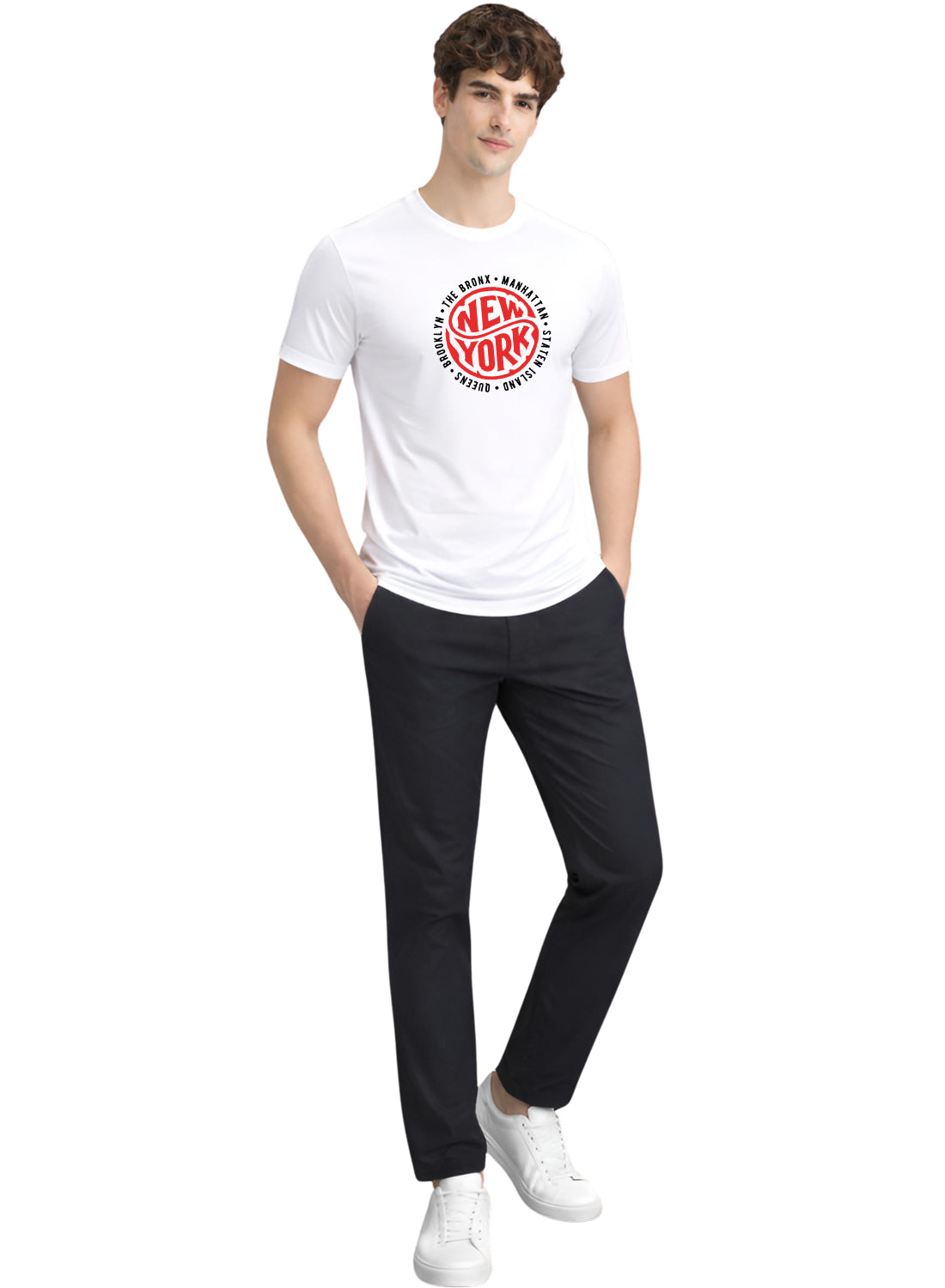 Men White Summer Tshirt