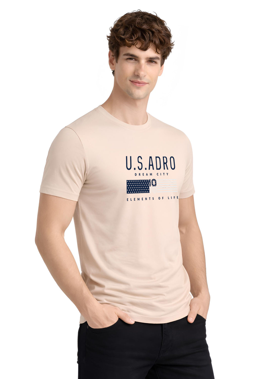 Men Beige Summer Tshirt