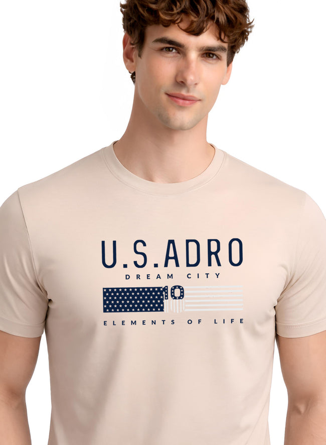 Men Beige Summer Tshirt