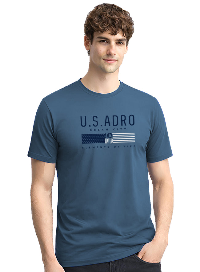 Men Blue Summer Tshirt