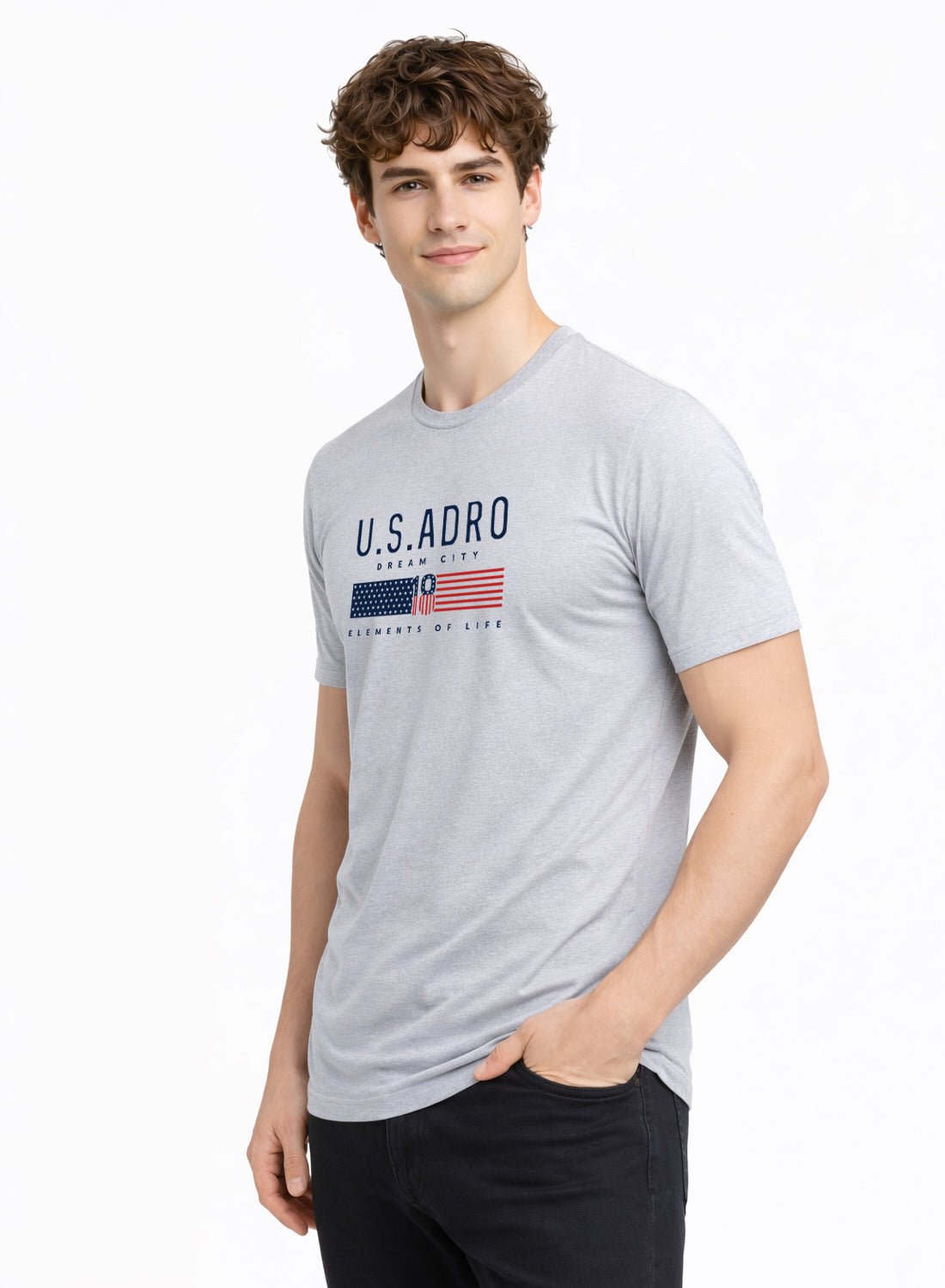Men Grey Summer Tshirt