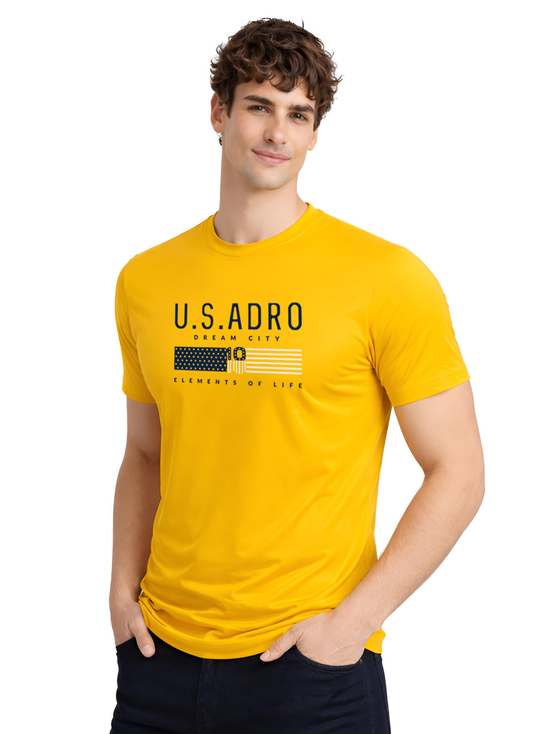 Men Mustard Summer Tshirt