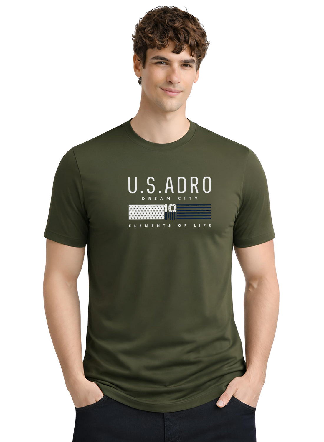 Men Olive Summer Tshirt