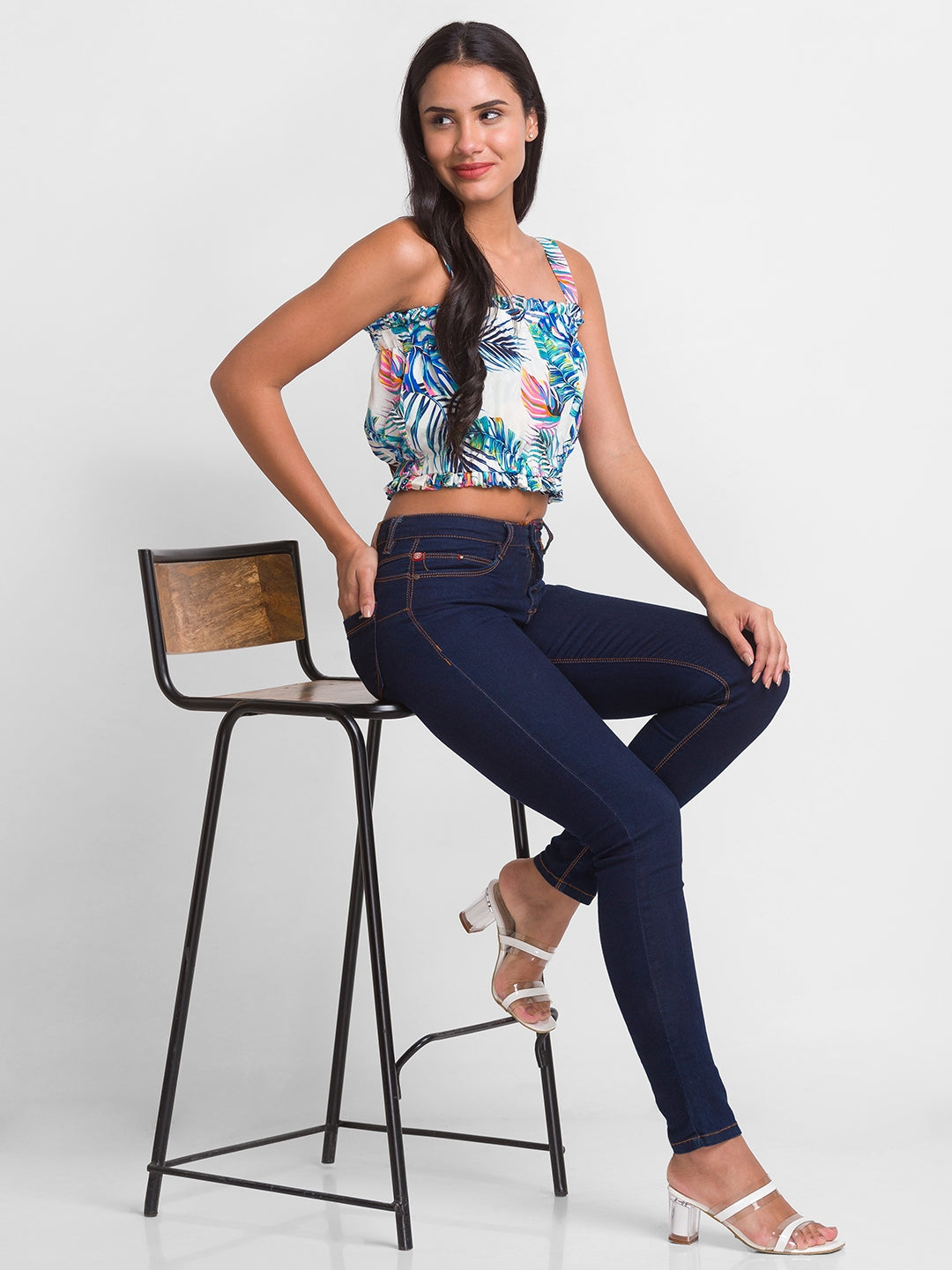 Women Tropic Floral Print Crop Top