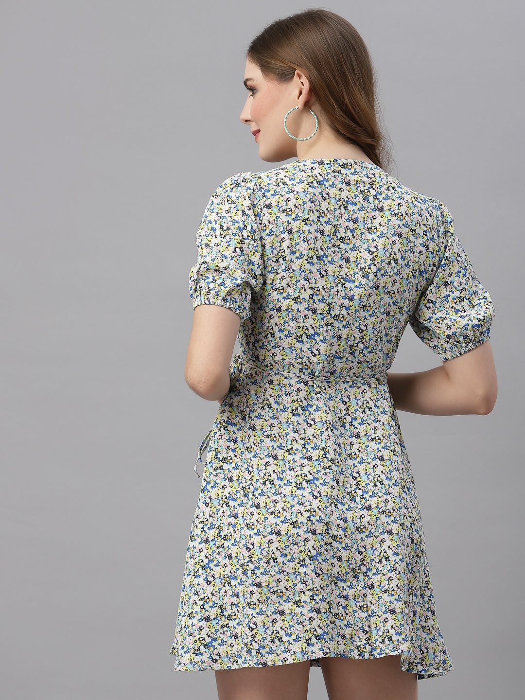 Women Printed Wrap Dress