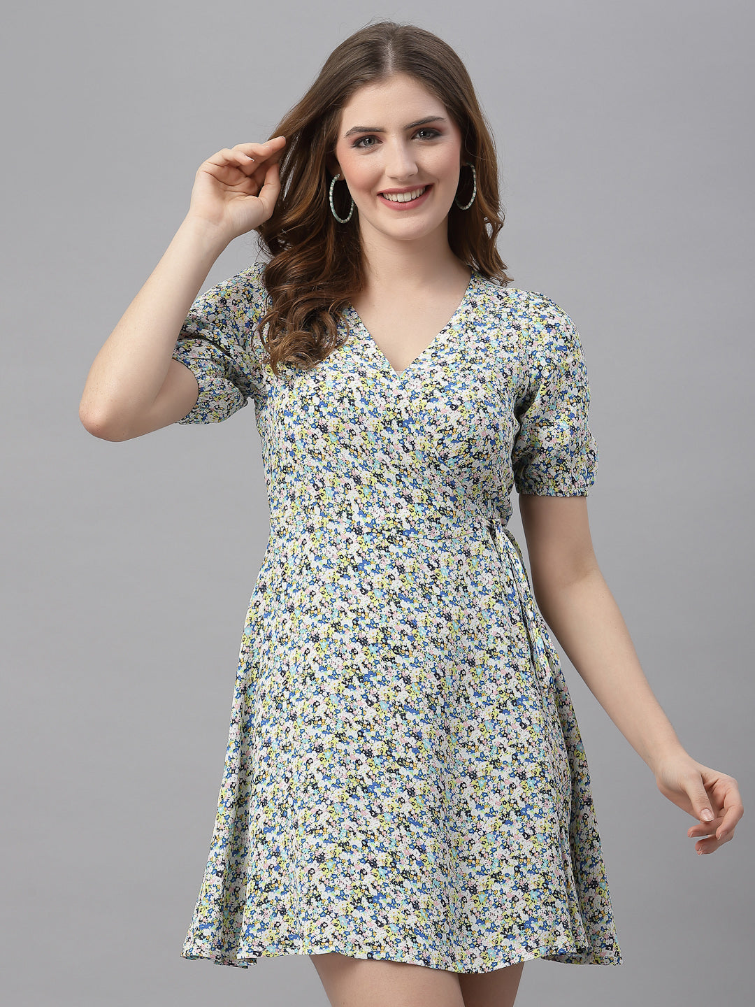 Women Printed Wrap Dress