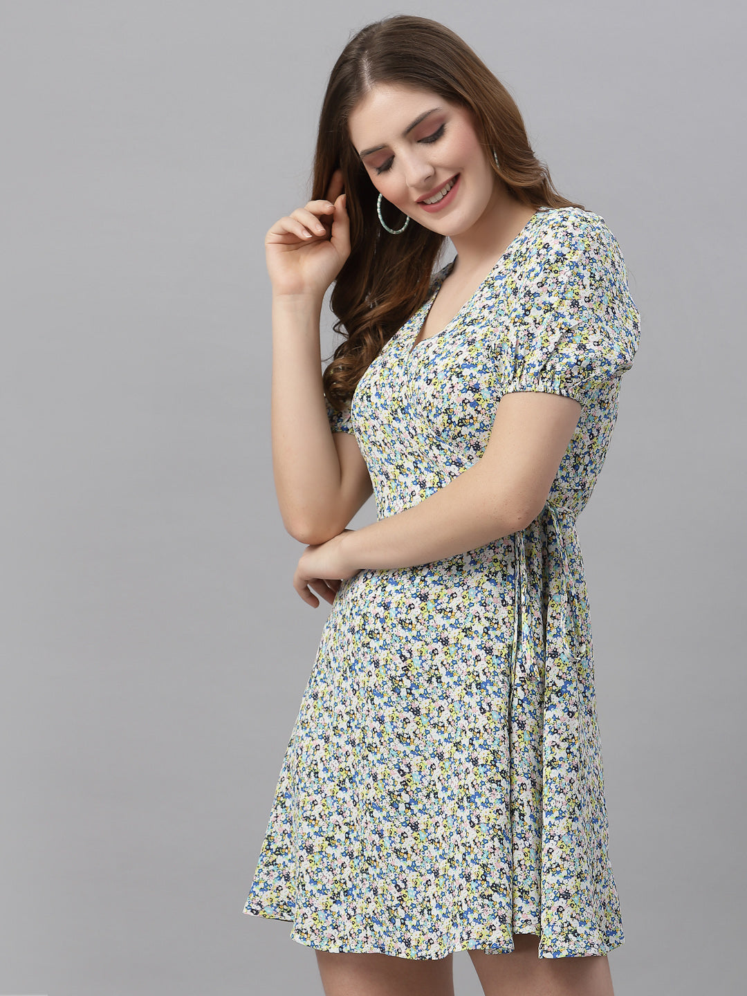 Women Printed Wrap Dress