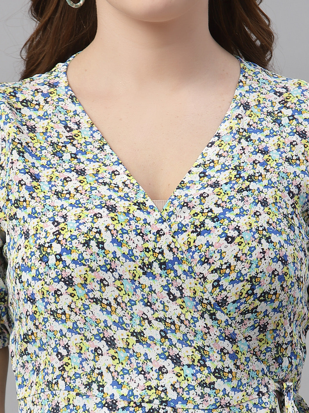 Women Printed Wrap Dress