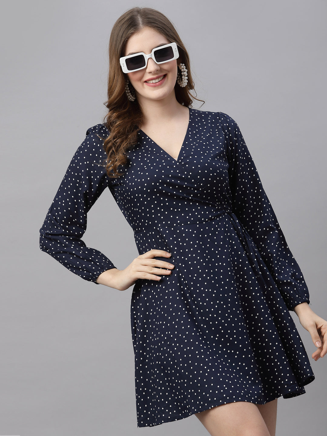 Women Printed Wrap Dress