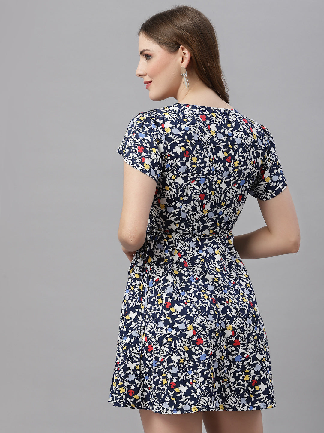 Women Printed Wrap Dress