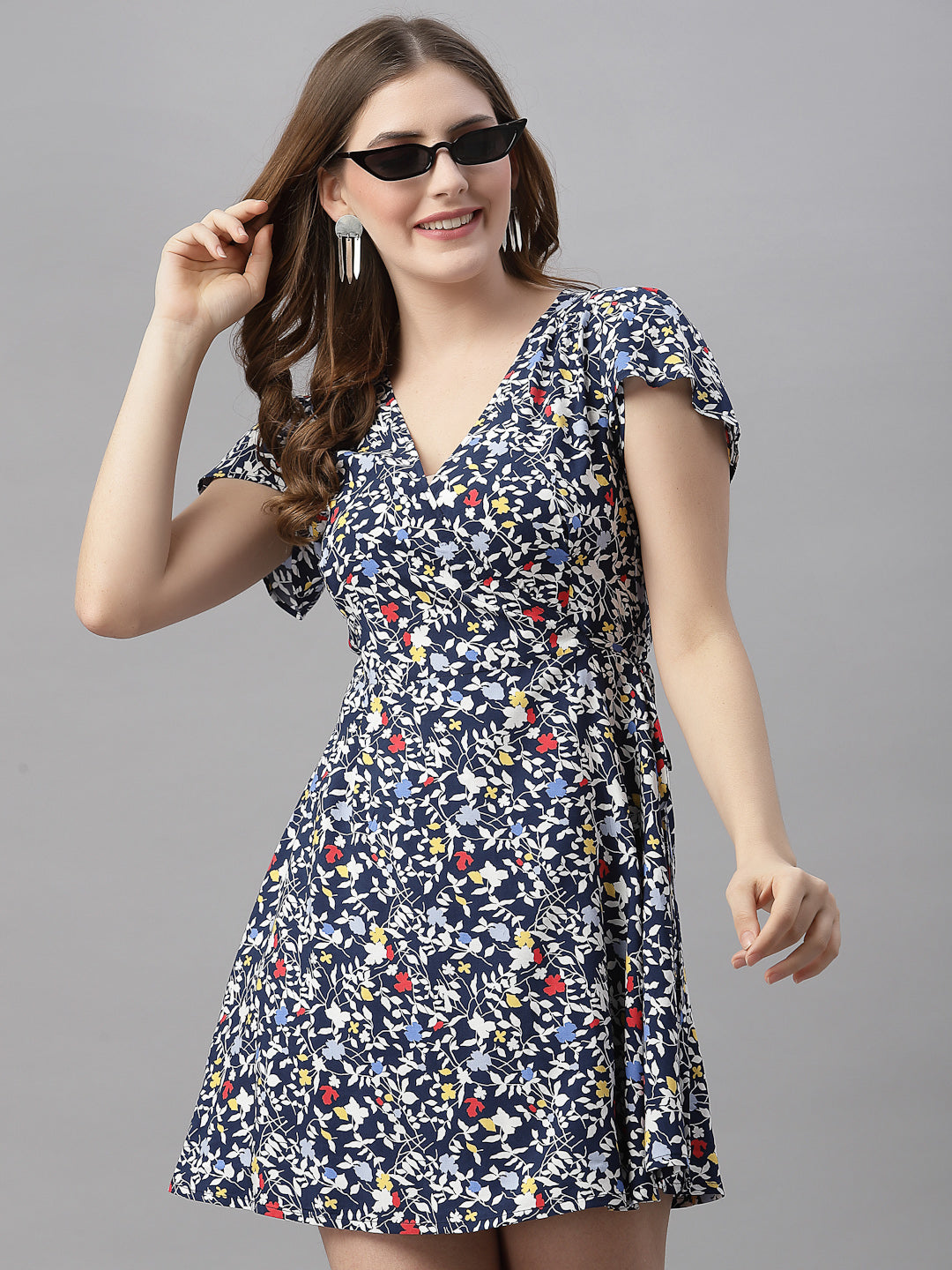Women Printed Wrap Dress