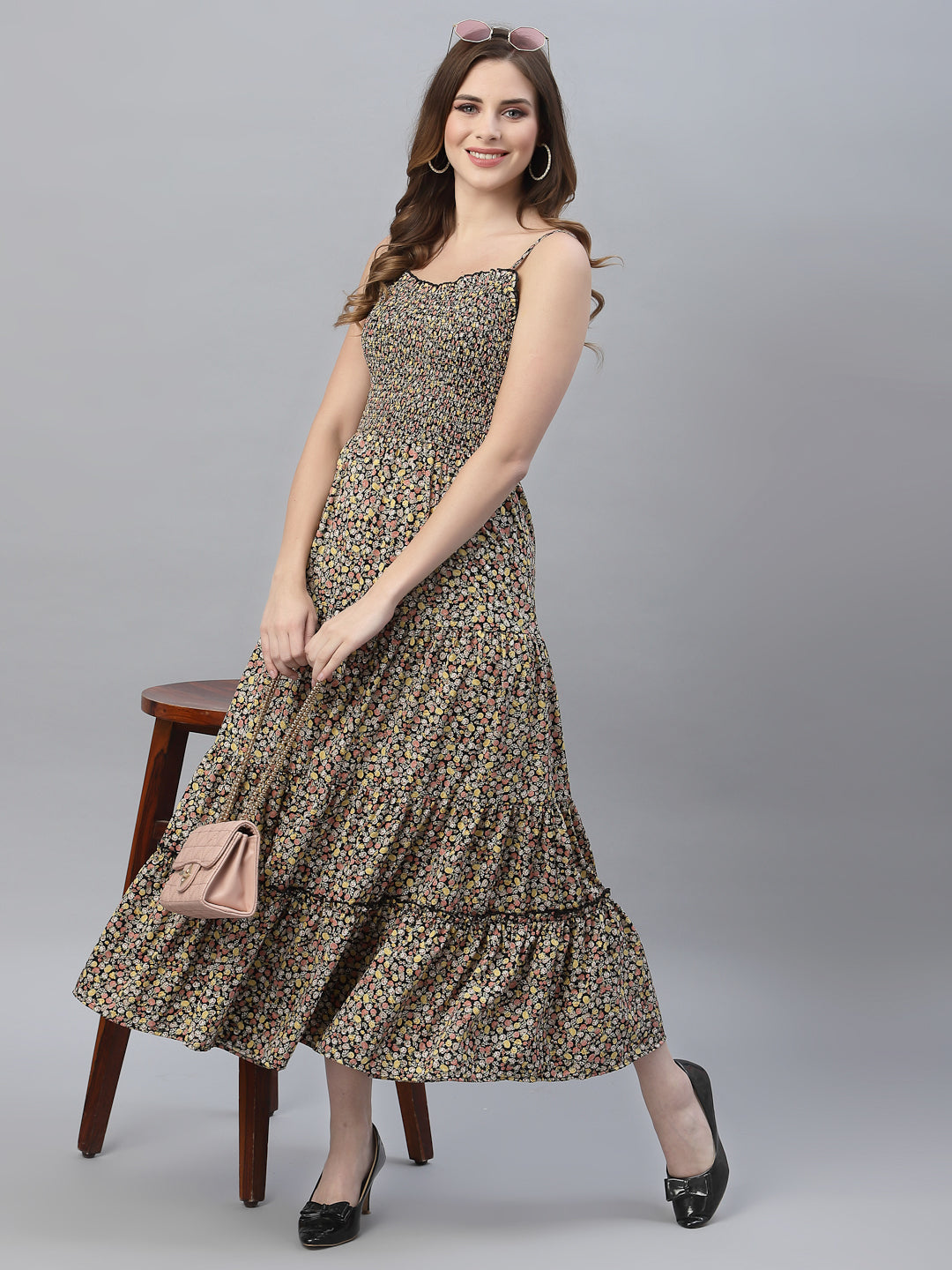 Women Squared Neck Sleeveless Dress