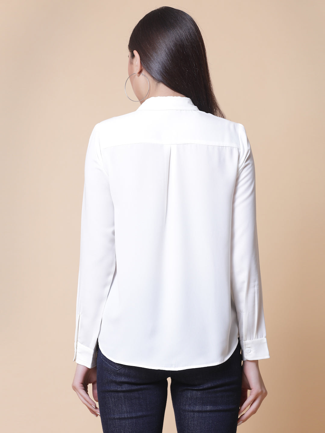 Women White Polyester Odour Free Shirt