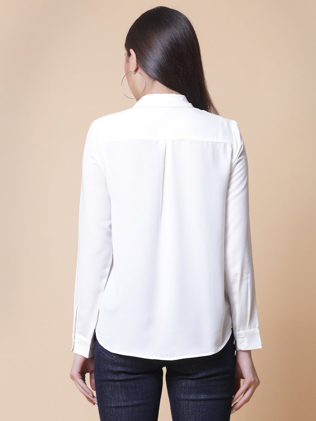 Women White Polyester Odour Free Shirt