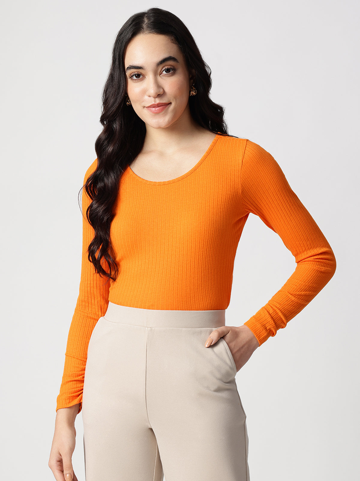 Women Round Neck Fitted Top