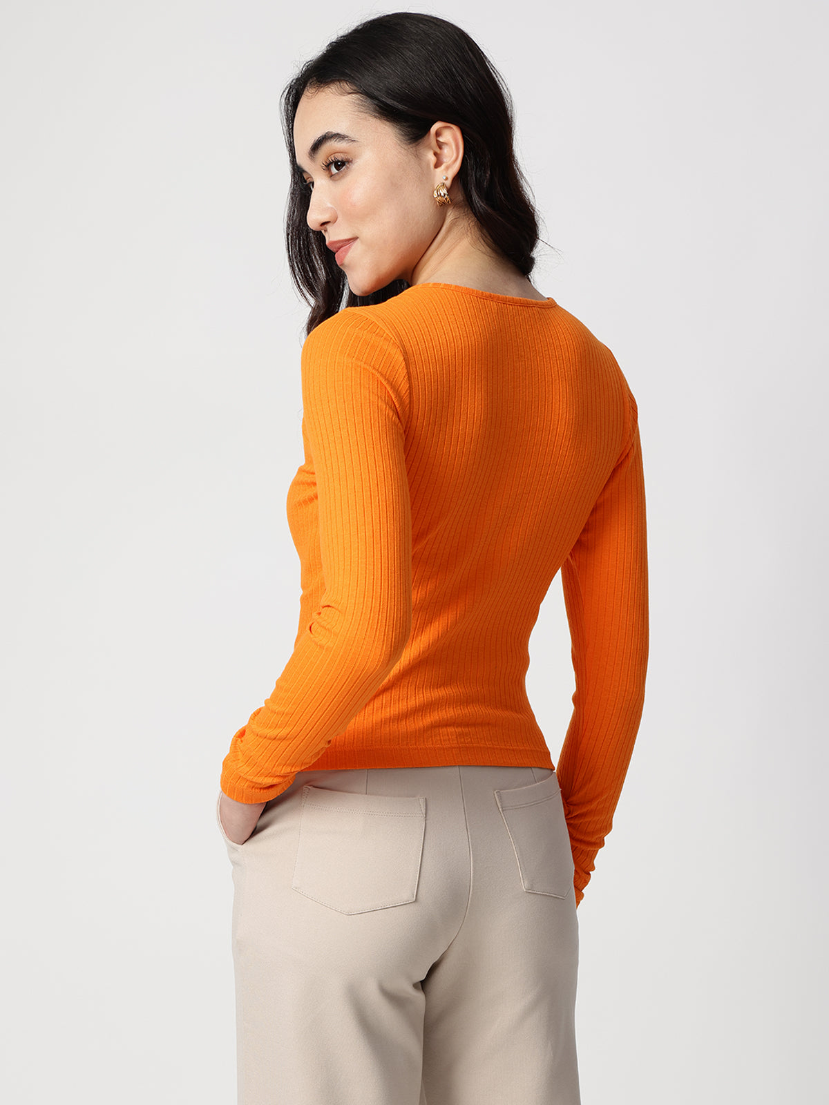 Women Round Neck Fitted Top