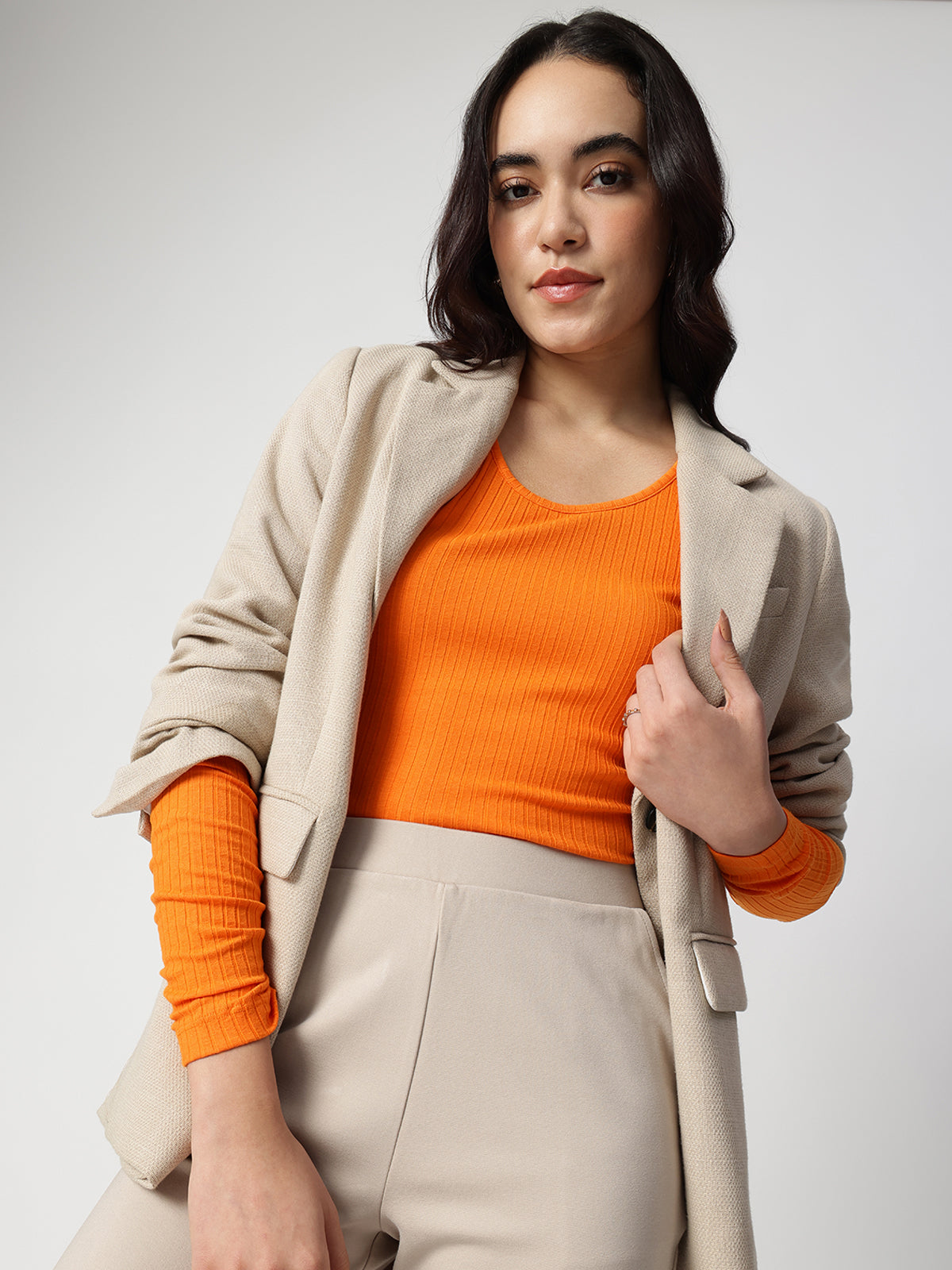 Women Round Neck Fitted Top