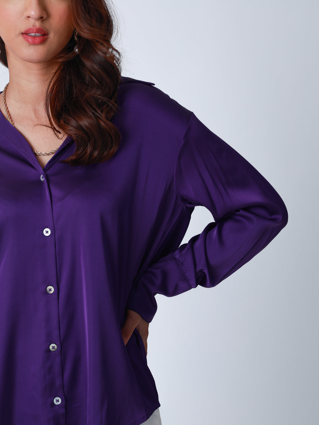 Women Premium Satin Party Wear Shirt