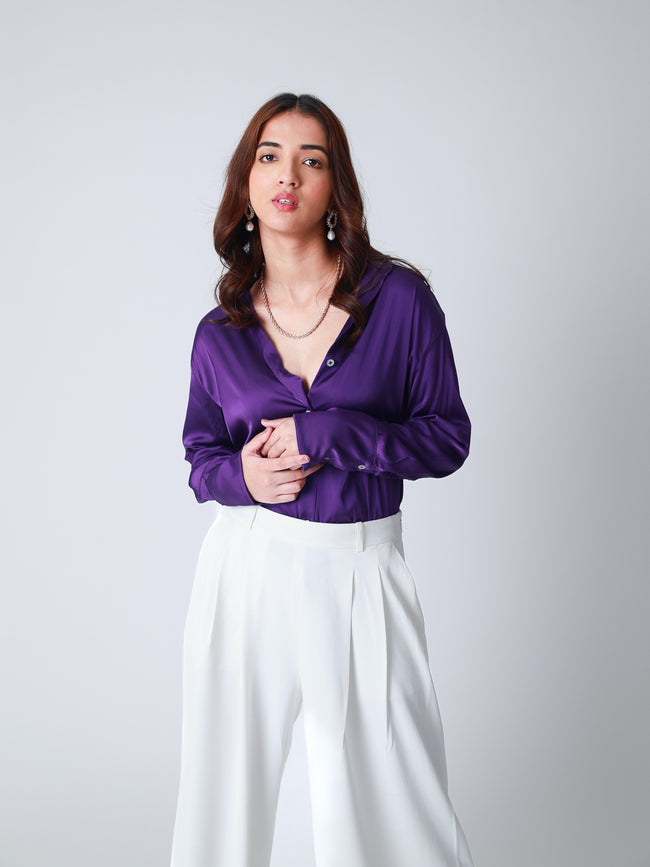 Women Premium Satin Party Wear Shirt