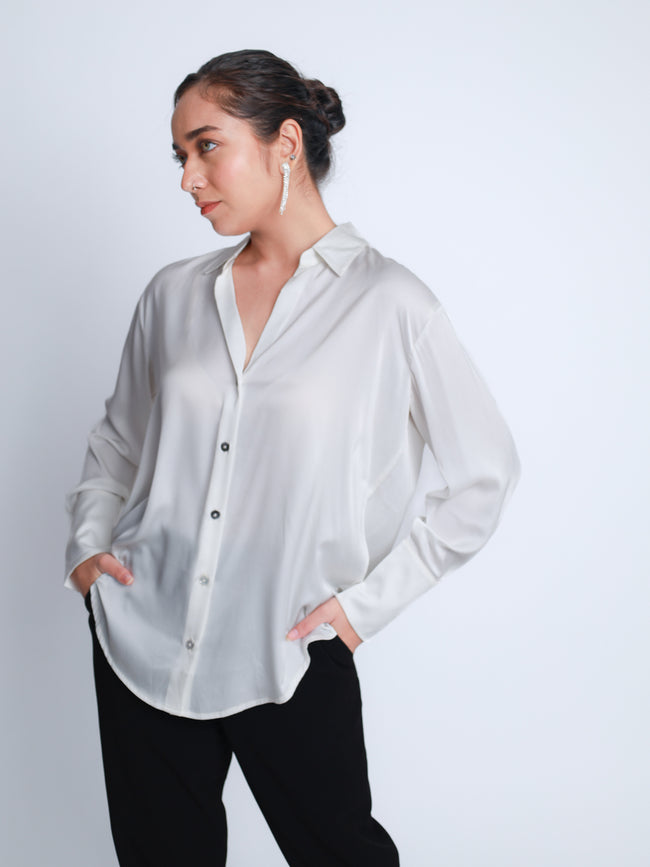 Women Premium Satin Party Wear Shirt