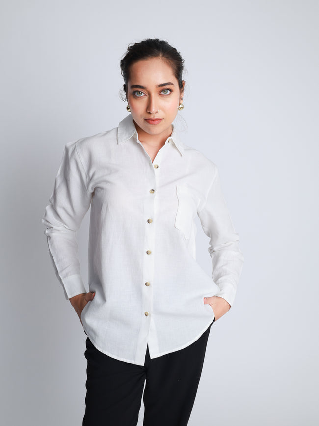 Women Linen Premium Casual Wear Shirt