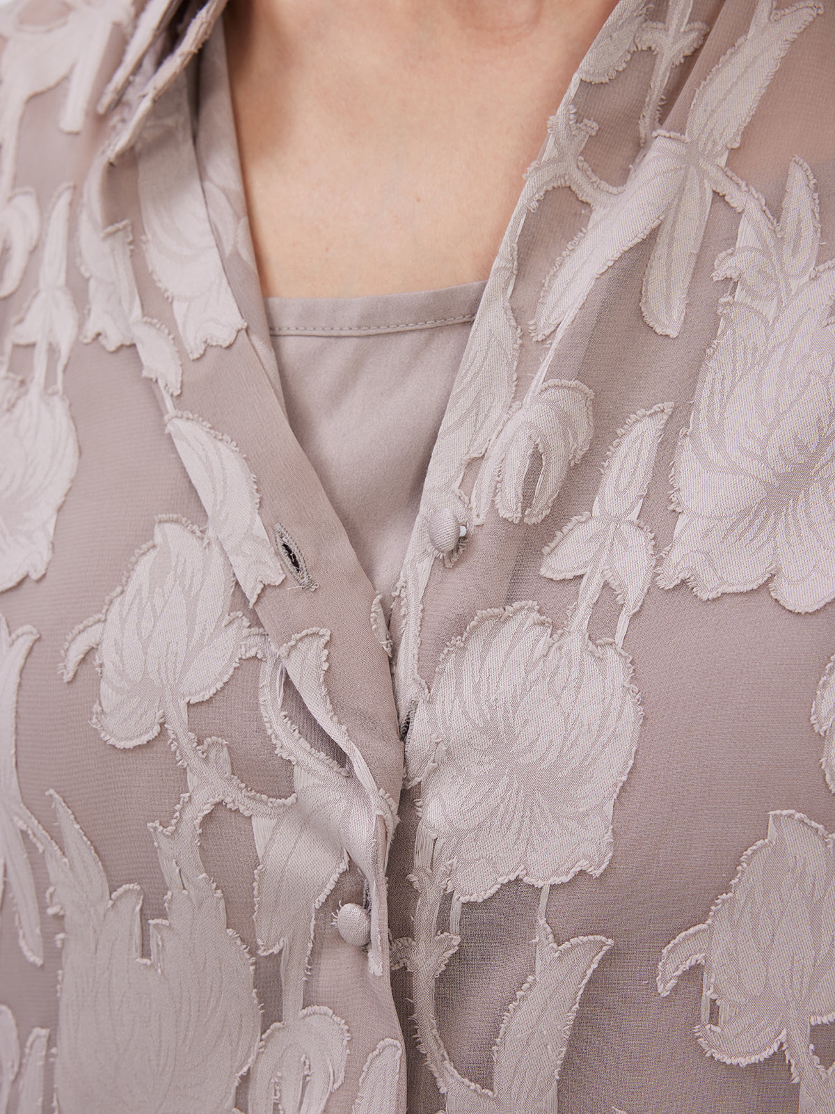 Women Brown Sheer Semiformal Shirt