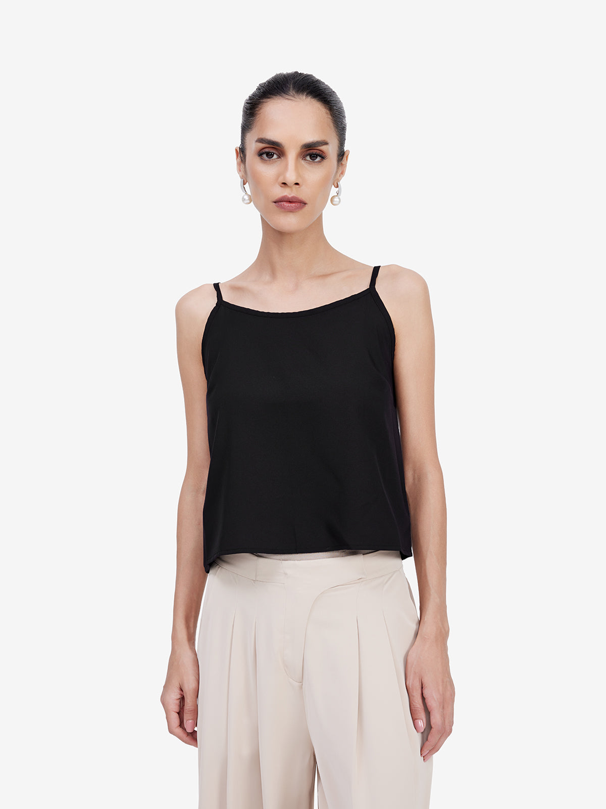 Women Black Sheer Semiformal Top