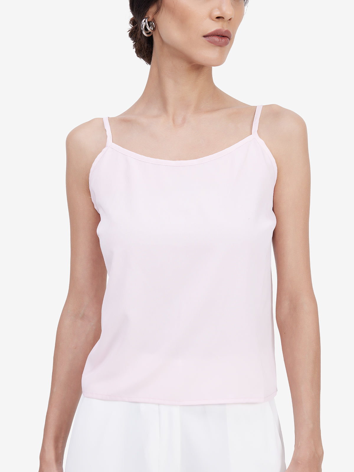 Women Pink Sheer Semiformal Top