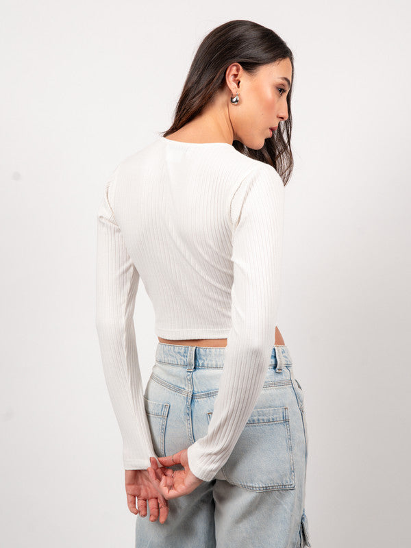 Women Shoulder Cut Out Fitted Top