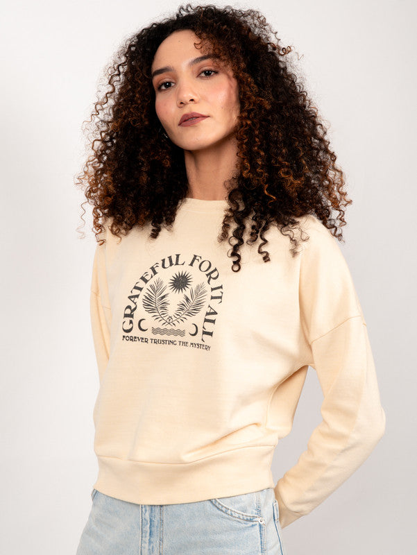 Women Oversized Motif Details Sweatshirt