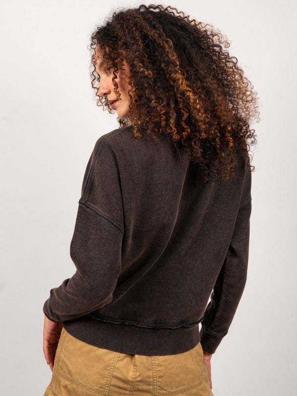Women Oversized Garment Washed Sweatshirt