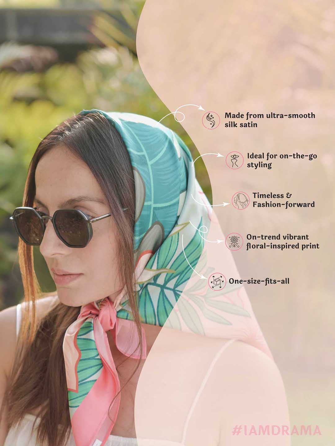 Pink Flora Belle Bandana Scarf