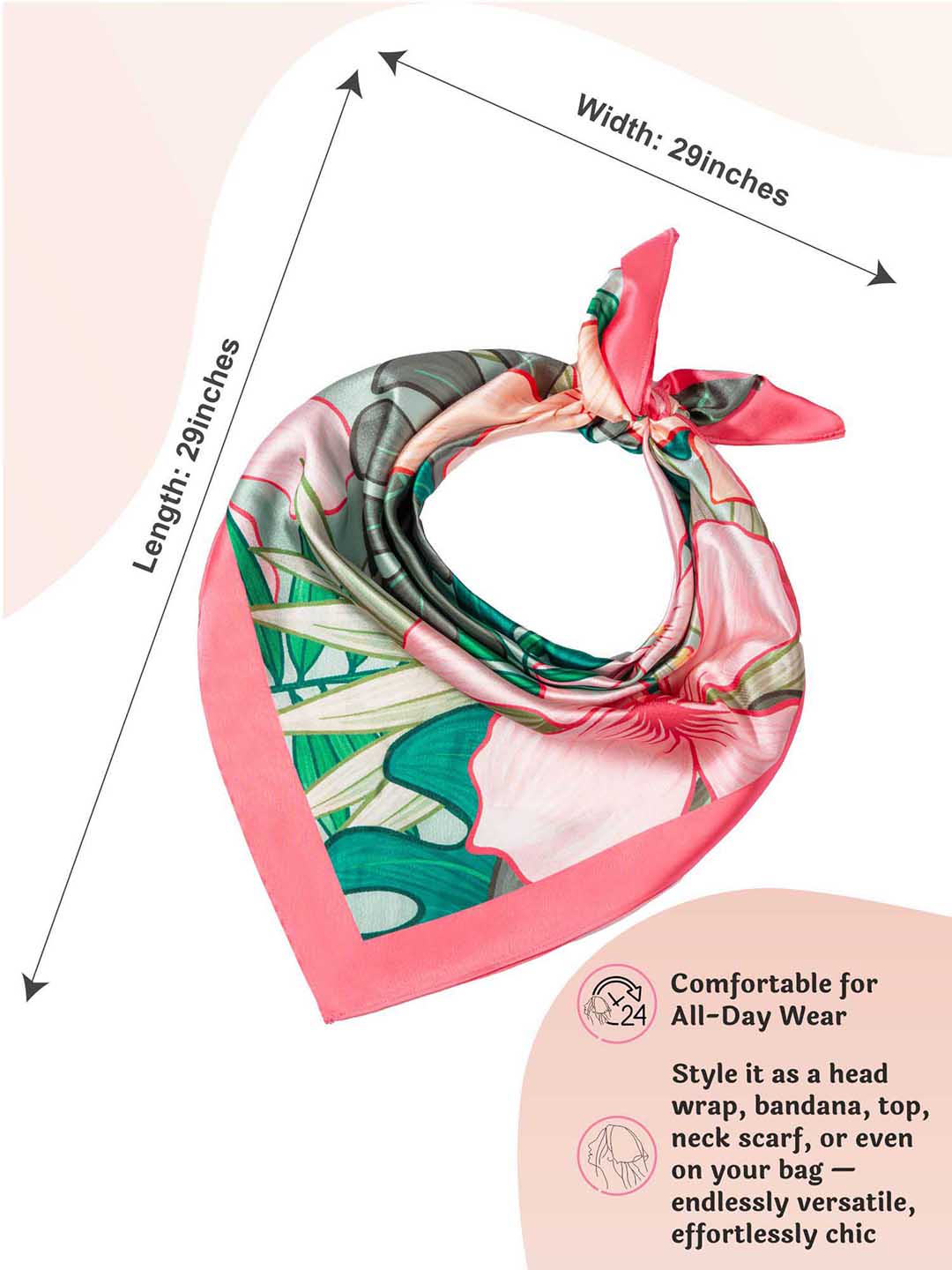 Pink Flora Belle Bandana Scarf