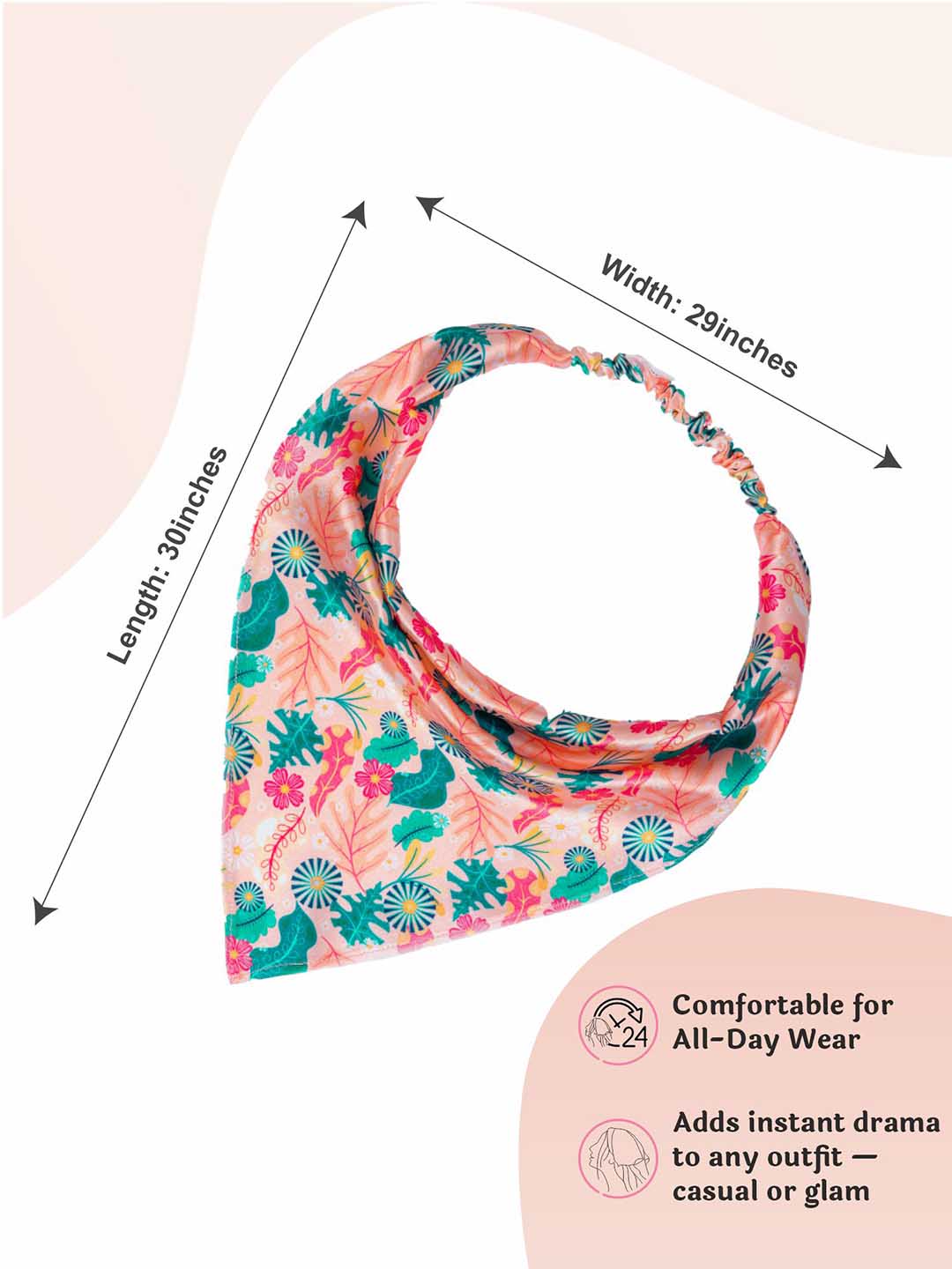 Peach Abstract Headscarf