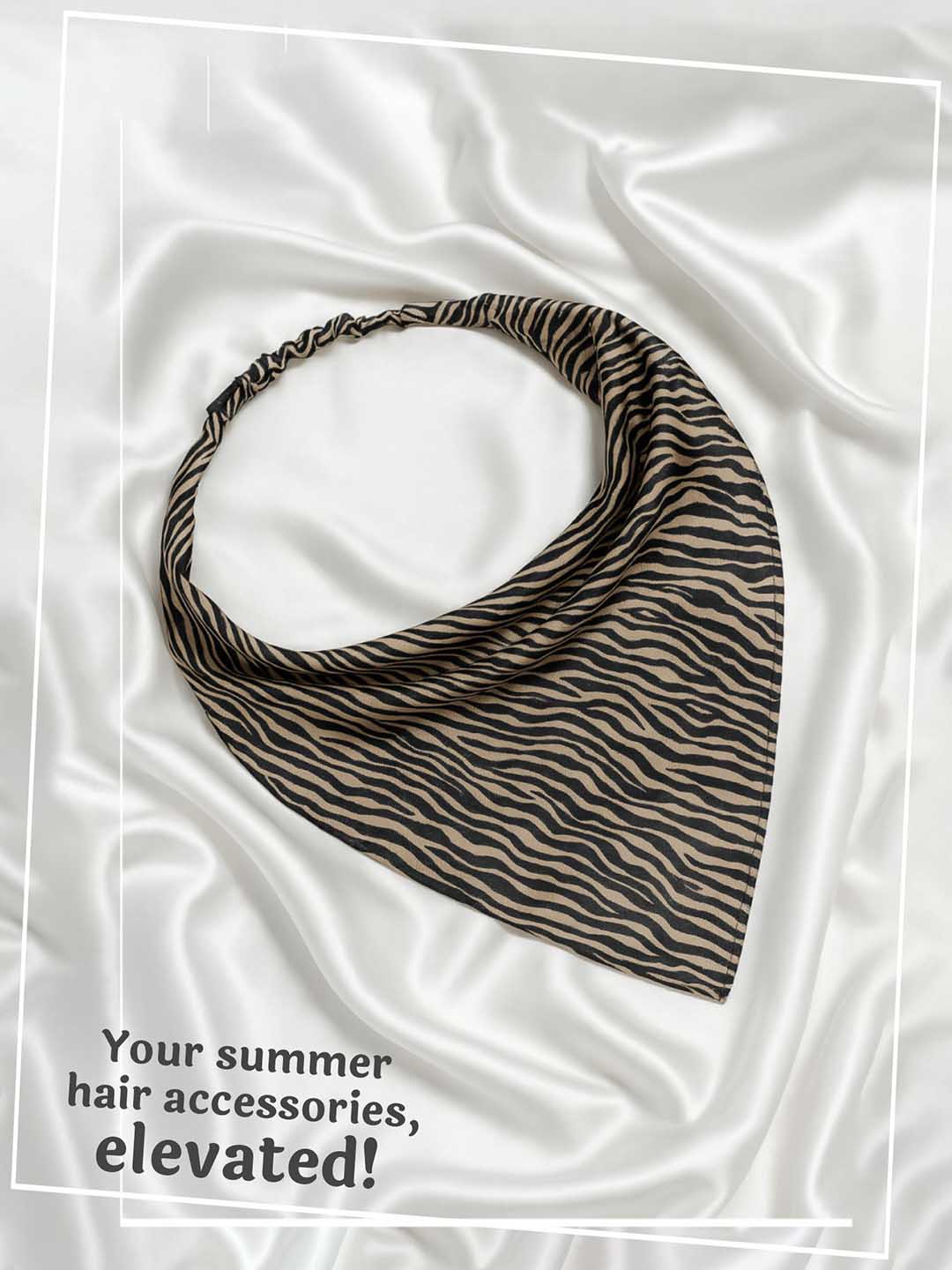 Brown Zebra Patterned Headscarf